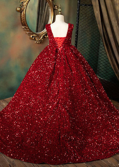 Sommer Mädchen Moderne Rote Langhals Patchwork V Kleider