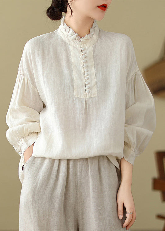 Modernes weißes Oversize-Baumwolltop Frühling TM015