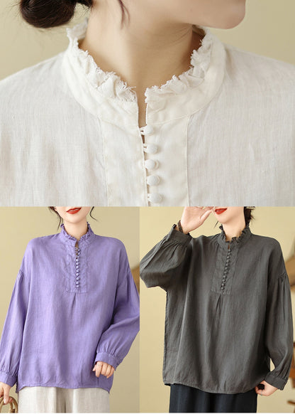 Modernes weißes Oversize-Baumwolltop Frühling TM015