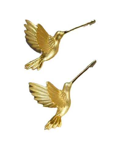 Modern Yellow Sterling Silver Overgild Little Bird Stud Earrings QQ011