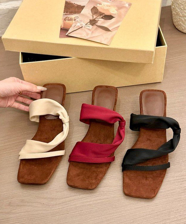 Slide Faux Leather Sandals Boutique Wedge Mulberry Splicing
