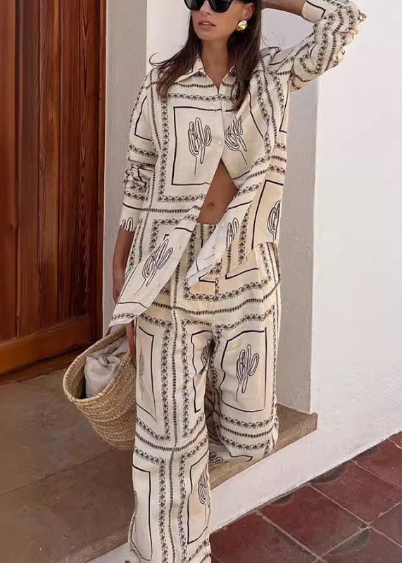 Hemden Pan Hose Bein Kragen Print Und Weiß Breite Natürliche Peter