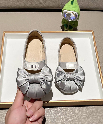 Chaussures plates pour filles avec nœud épissé, nouvelle collection abricot