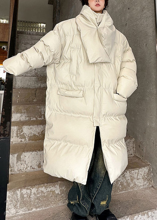 Neu Apricot Schal Reißverschlusstaschen Herren Langer Parka Winter RM003