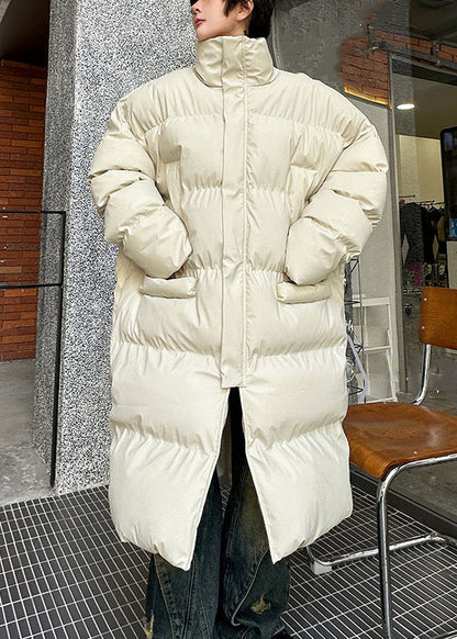 Neu Apricot Schal Reißverschlusstaschen Herren Langer Parka Winter RM003