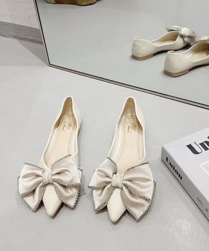 Nouvelles chaussures confortables plates noires avec nœud