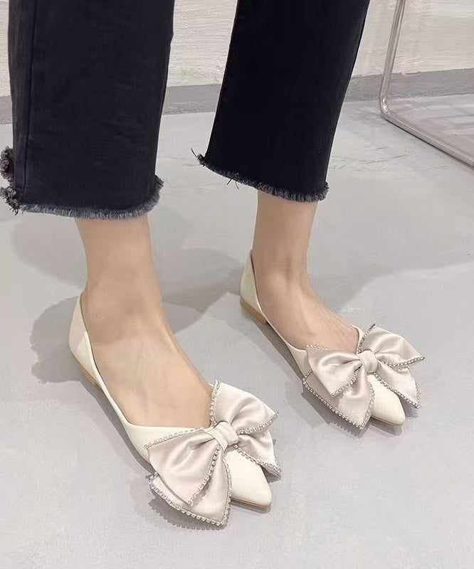 Nouvelles chaussures confortables plates noires avec nœud