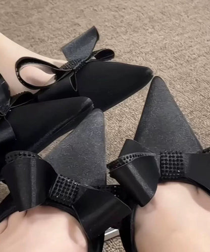 Zirkon Sandalen Hohe Neue Spitz Schwarz Spleißen Heels