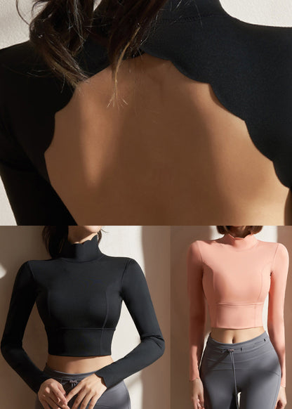 Hauts d'entraînement ajustés, hauts noirs, nouveau col, printemps, amples