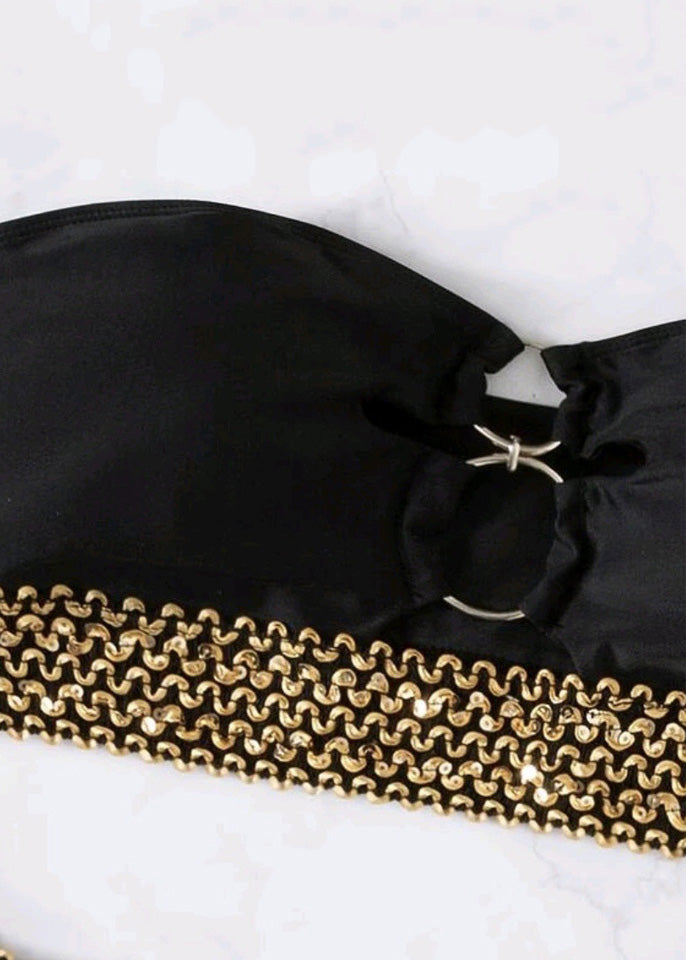 Ensembles de lingerie en patchwork à maillons noirs, neufs