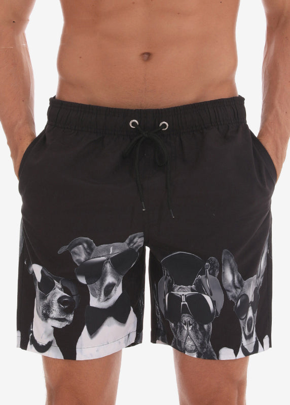 Shorts Up Herren Taille Neue Elastische Spitze Sommer Druck Schwarz Baumwolle