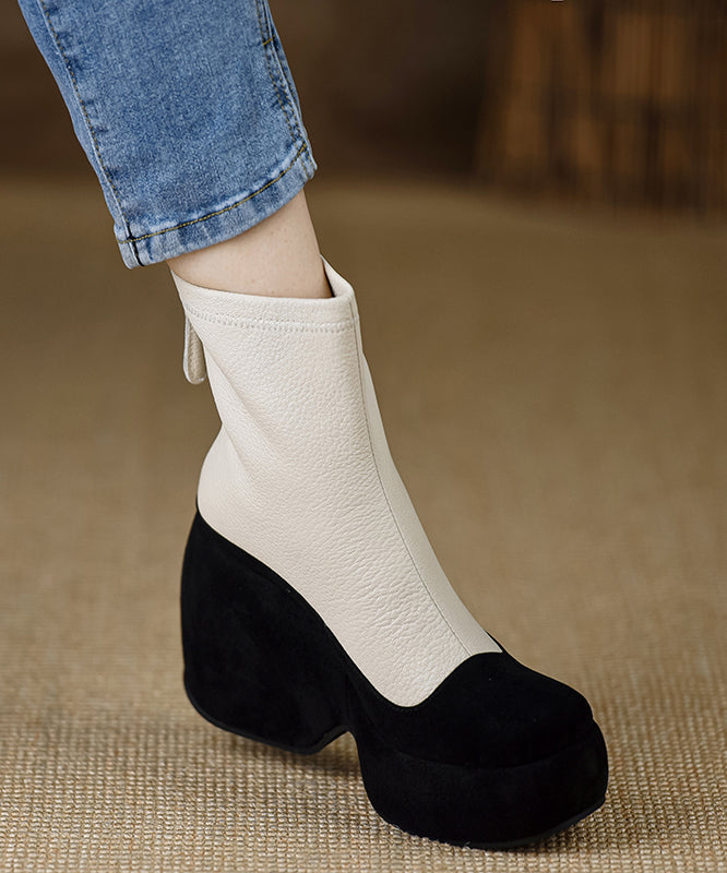 Neue schwarze Stiefeletten mit Keilabsatz und Reißverschluss aus Schaffell RX013