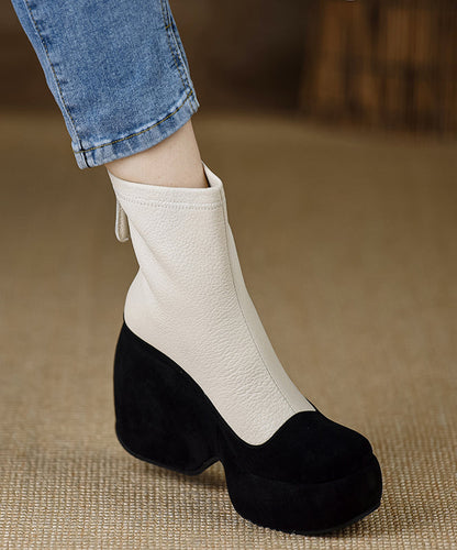 Neue schwarze Stiefeletten mit Keilabsatz und Reißverschluss aus Schaffell RX013