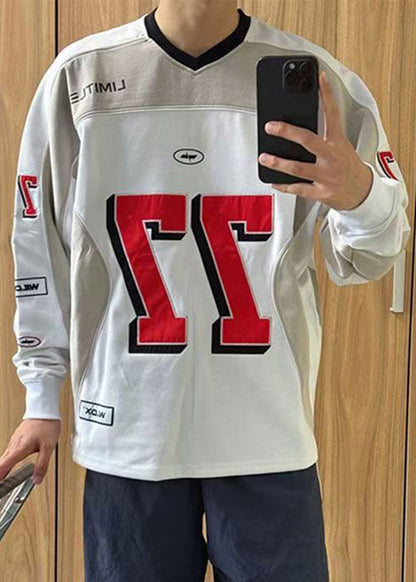 Chemise homme en coton patchwork noir à col montant, imprimé printemps