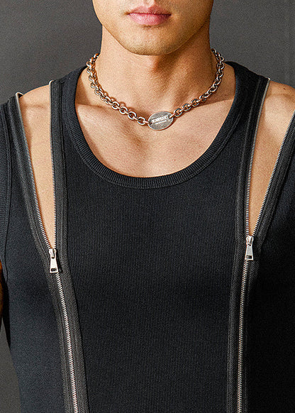 Cotton Up Herren Design Original Zip Neu Tank Top Sommer Schwarz