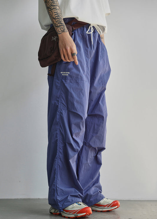 Pantalon d'été bleu en coton avec lettres et poches pour homme