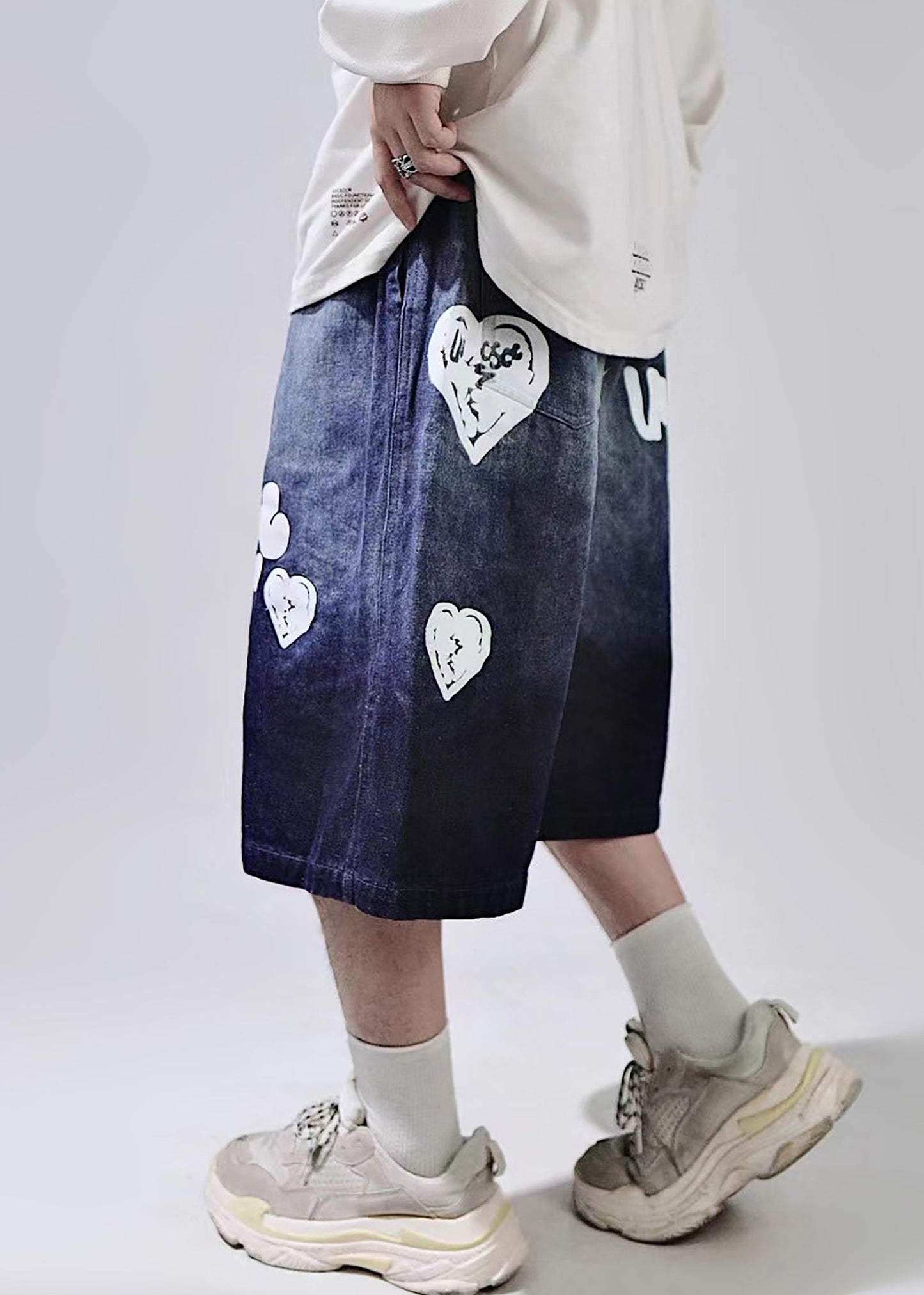 Print Lace New Waist Shorts Up Blue Summer Mens Elastic