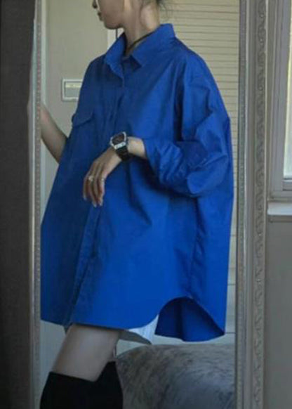 Hemd Blau Neu Und Frühling Zweier-Set Button-Stück Schwarz Mäntel