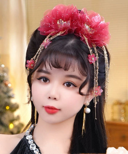 Épingle à cheveux en tulle, nouvelle collection, papillon, pompon floral, zircon, champagne