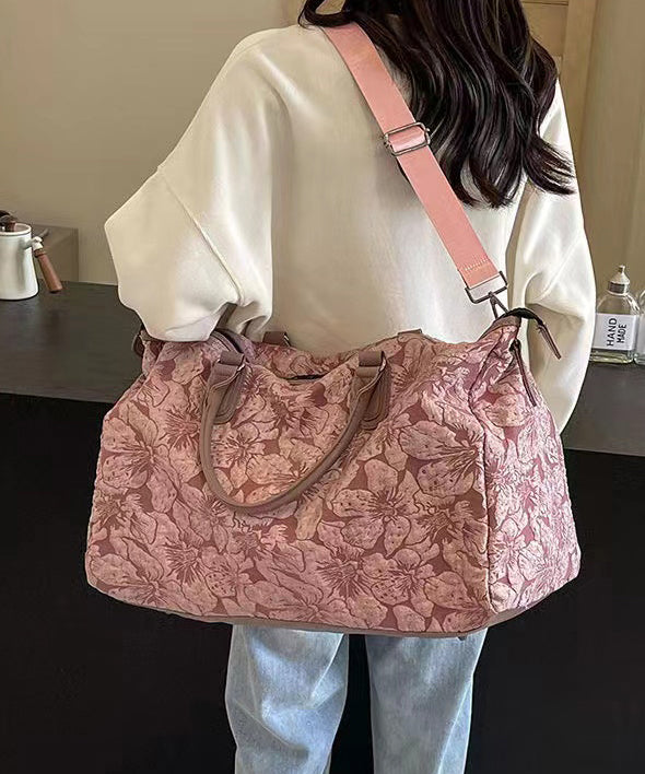 Nouveau sac à bandoulière de grande capacité brodé rose de style chinois II037