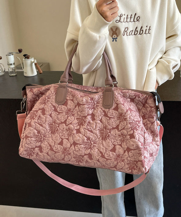 Nouveau sac à bandoulière de grande capacité brodé rose de style chinois II037