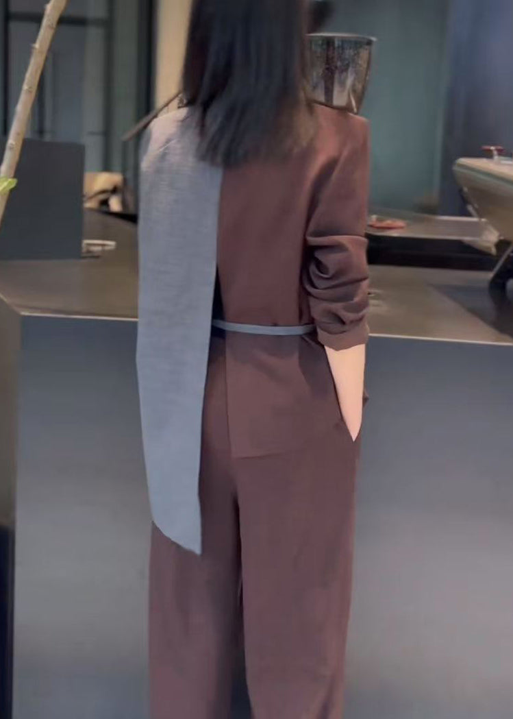 Patchwork Set Asymmetrisch Zwei Spitzenteile Kaffee Baumwolle Up Neu