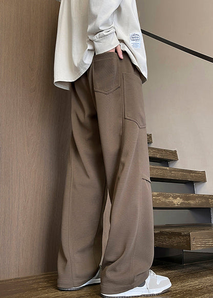 Pantalon à café chaud et élastique en polaire avec poches à la taille pour homme, nouvelle collection printemps