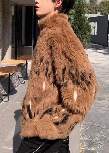 Neu Kaffee Rollkragen Dicken Nerz Samt Männer Pullover Winter RC029