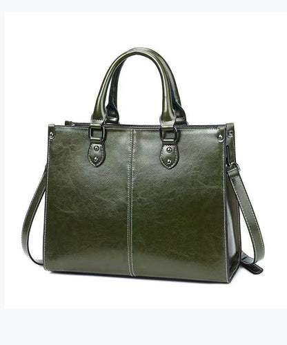 New Coffee Versatile European And American Cowhide Handbag Ada Fashion