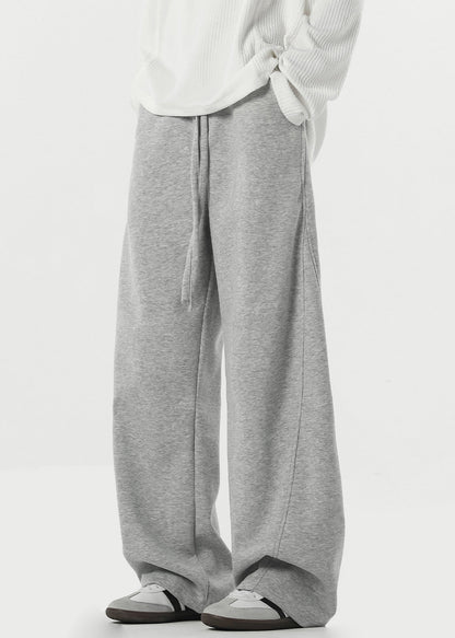 Pantalon gris en polaire chaude avec poches à lacets pour homme, printemps RM064