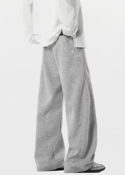 Pantalon gris en polaire chaude avec poches à lacets pour homme, printemps RM064