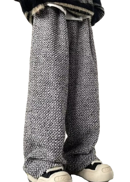 Pantalon oversize gris pour homme, en laine neuve, pour le printemps