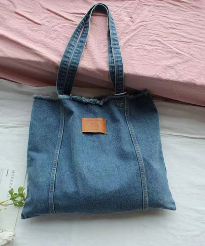 Nouveau sac à bandoulière en denim à bords déchirés de grande capacité SX1018