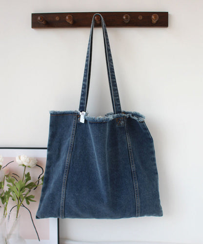 Nouveau sac à bandoulière en denim à bords déchirés de grande capacité SX1018