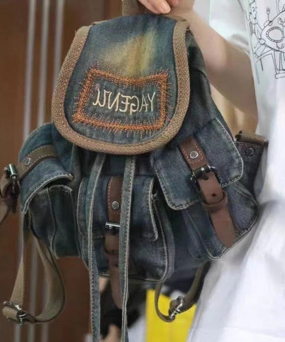 Nouveaux sacs à dos en denim brodés japonais et coréens MM068