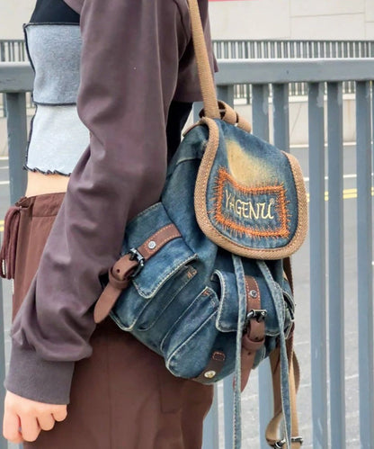 Nouveaux sacs à dos en denim brodés japonais et coréens MM068