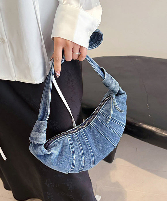 Japanese Blue Bag Versatile Light Denim Style Hobo New