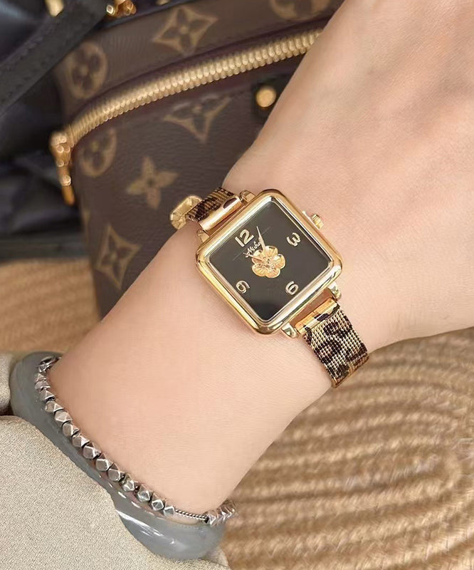 Uhrwerk Leopard Uhren Edelstahl Schwarz Neu Quarz