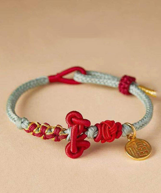 Nouveau bracelet à breloques tissé à la main vert clair de marque Fu ZZ011