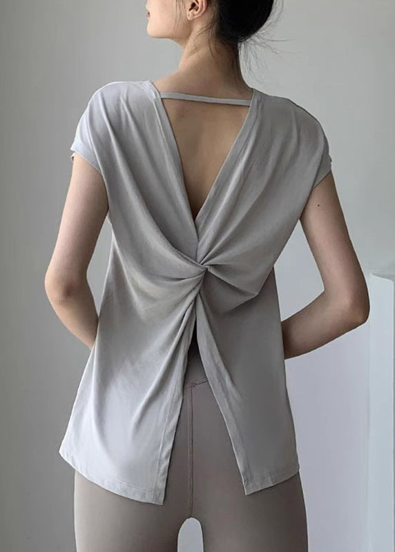 Yoga Faltig Hohl Neue Licht Aus Tops Sommer Grau