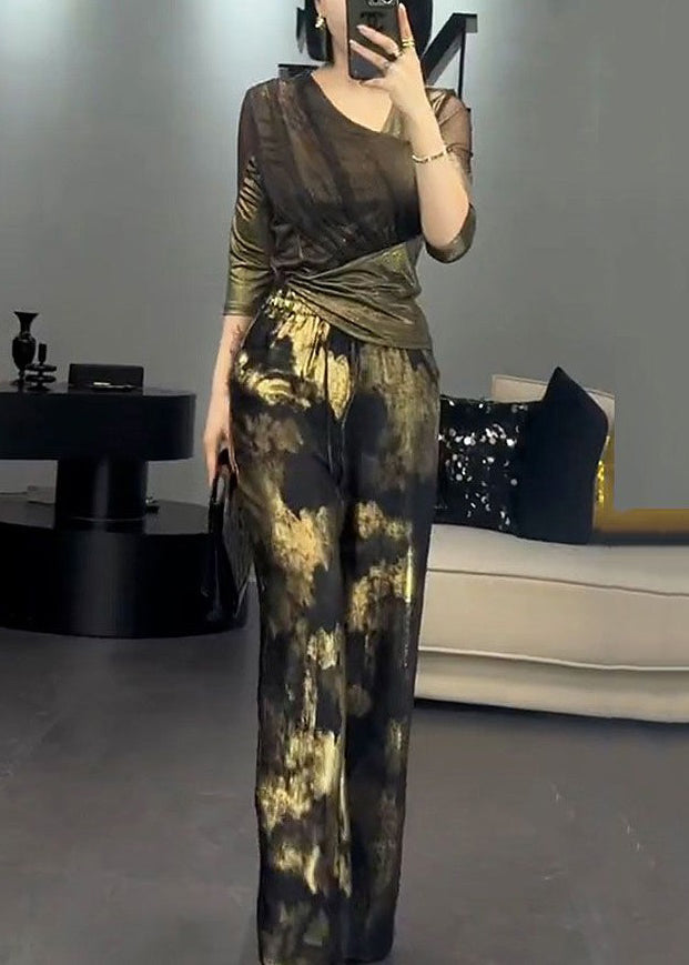 Nouvelle photo couleur poches tulle patchwork deux pièces ensemble demi-manches ZL060