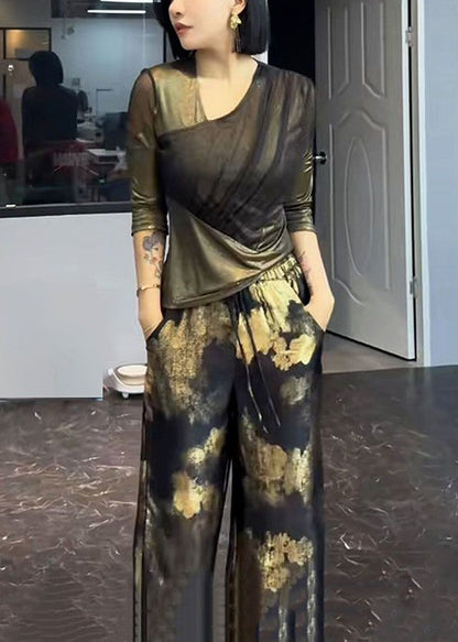 Nouvelle photo couleur poches tulle patchwork deux pièces ensemble demi-manches ZL060