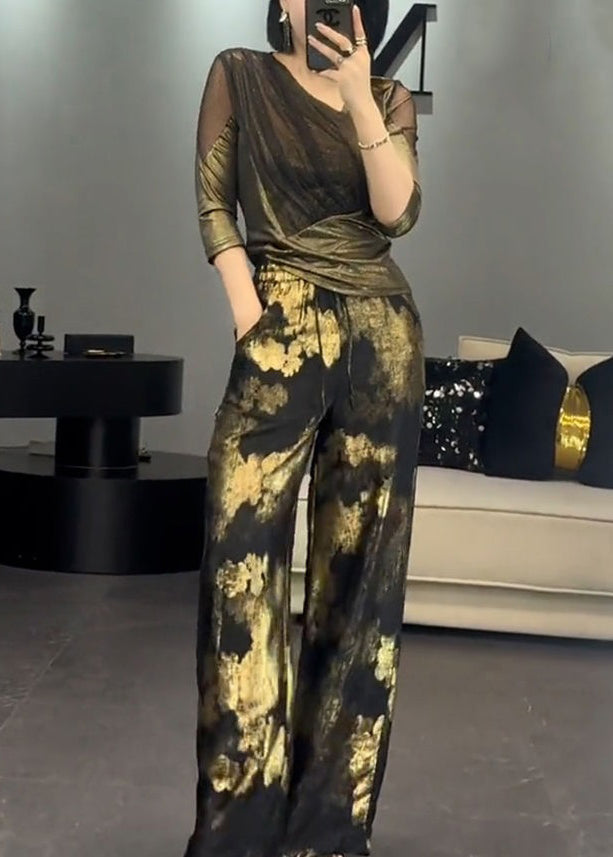 Nouvelle photo couleur poches tulle patchwork deux pièces ensemble demi-manches ZL060