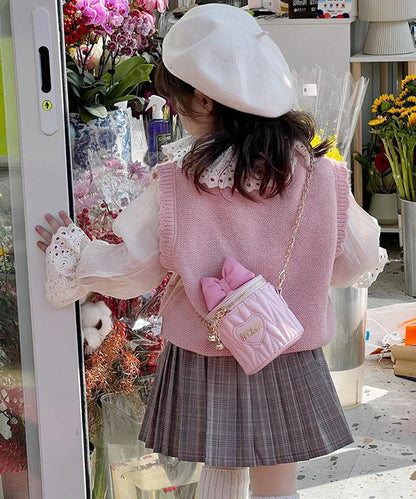 Nouveau sac à bandoulière rose pour bébé fille avec chaîne et nœud IU002