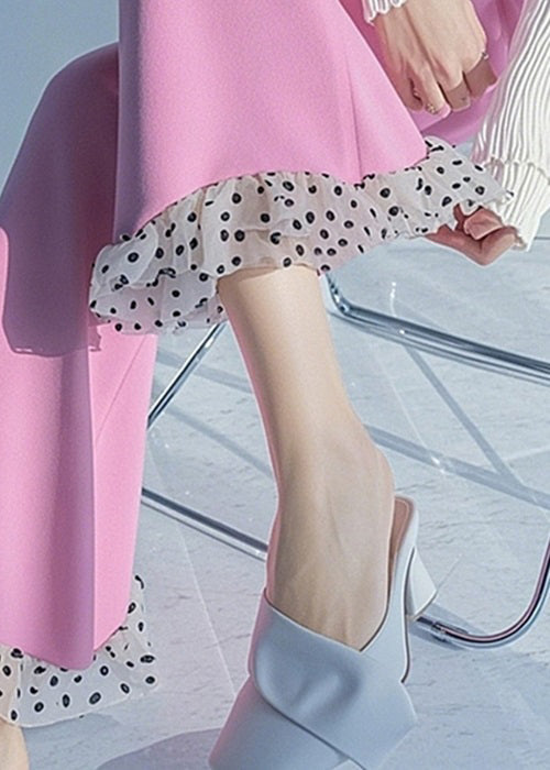 Flare Spring Dot Patchwork Bottoms Rosa Taille Hoch Neu