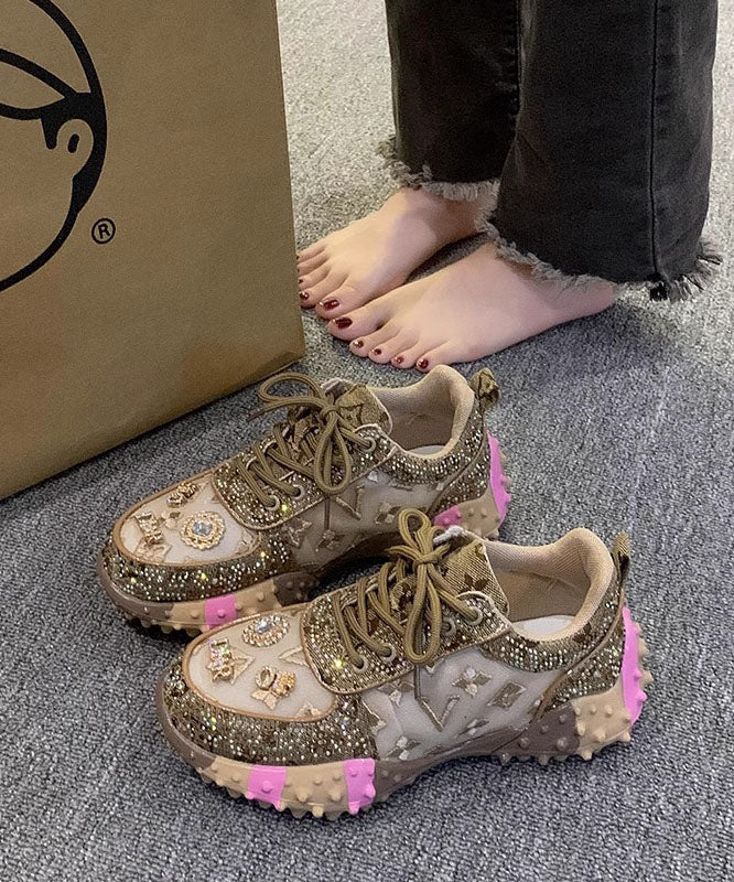 Mesh Pink Zircon Up New Breathable Sports Shoes Lace