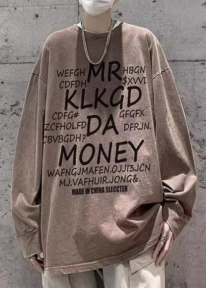 Rosa Brief Shirts Frühling Hals Männer Neue OT Baumwolle