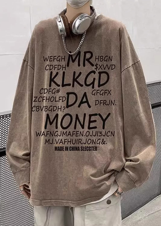 Rosa Brief Shirts Frühling Hals Männer Neue OT Baumwolle