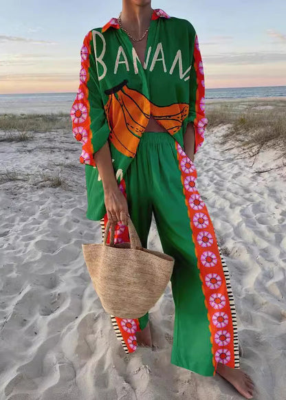 Ensemble de col en coton de printemps, neuf, deux pièces roses Peter imprimées Pan