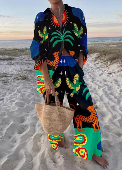 Ensemble de col en coton de printemps, neuf, deux pièces roses Peter imprimées Pan